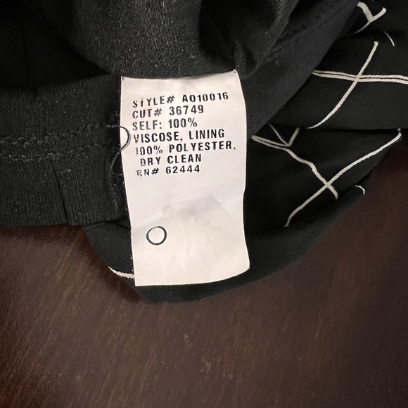 Nicole Miller Artelier Black Geometric Pattern Long Sleeve Dress Women's Size S - Picture 5 of 5